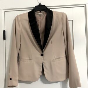 Love 21 Beige With Black Satin Lapel Jacket Size L